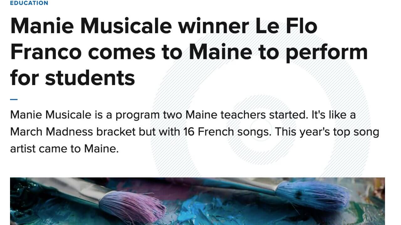 Manie Musicale winner LeFLOFRANCO comes to Maine to perform for students